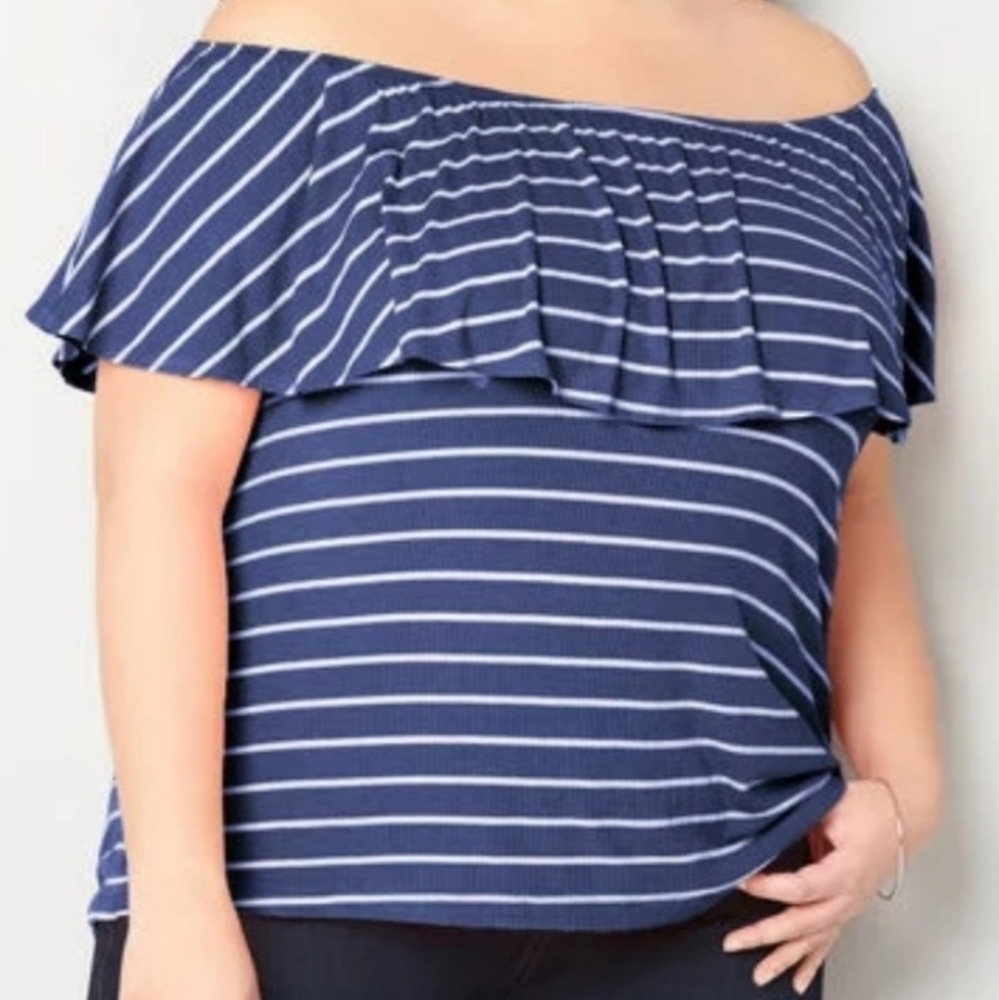 Avenue striped off the shoulder size 22/24